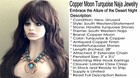 Copper Moon Set Necklace   Earrings Turquoise Squash Blossom Jewelry Naja Faux 