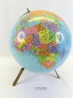 Vintage 1940-50 Replogle 12  World Globe Art Deco Brass Tripod Stand