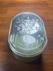 Vtg Wil-hold Wilson Mfg Corp Plastic Oval Green Sewing Trinket Box Sunbury Pa