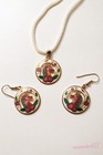 Vintage Unicorn Necklace   Earrings Set Gold Tone Enamel Fantasy Jewelry Gift
