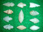  11  Small Assorted Neolithic Quartz Points W case  Ancient African Artifacts