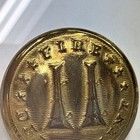 Vintage Brass Fire Department Uniform Button Waterbury Conn Leo   6