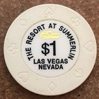 Vintage  1 Casino Chip From The Resort At Summerlin  Las Vegas Nv