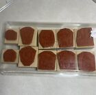 Stampin Up  1996 1997 Rubber Wood Block Stamp Lot Of 10 2 25    X 2    1 5    X 1 25   
