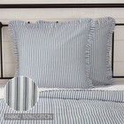 Vhc Brands Sawyer Mill Farmhouse Blue Ticking Stripe Fabric Euro Sham 26x26 