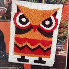 Vintage Hook A Rug Kit Owl Rug Wall Hanging 1970s Mcm By Malina 20    X 27    Nos