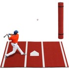 12x6ft Professional Baseball   Softball Batting Mat  Hitting Training Turf  Red