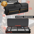 73 76 Key Keyboard Case With Wheels  Adjustable Shoulder Straps  Padded Rolling