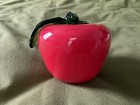 Glass Apple Paperweight Red green 3 3 4 X 3 Inch Exc