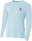 Long Sleeve Microfiber Upf 50 Fishing And Boating Sun Shirt Quick Dry Marlin