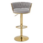 Velvet Bar Stools Set Of 2 Counter Height Adjustable Swivel Bar Chair  Pink