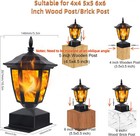 4 Pcs Outdoor Flame Light Solar Post Deck Fence Cap Waterproof Flickering Lights