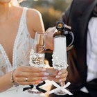 Wedding Toasting Flutes And Cake Server Set Of 4 - Champagne Glasses And Knif   