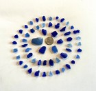 Beach Sea Glass Cobalt  Cornflower 50 Pieces Craft Quality Genuine Surf-tumbled