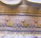 Vintage 86 Baby Boy Handmade Smocked White Duck Romper Nb To 2 Mos   - Euc