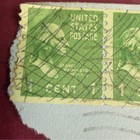 George Washington 1 One Cent Stamp 1789-1797 Green  3 Attached   As Shown