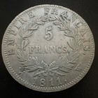 France 1811-w Silver 5 Francs Coin Napoleon I Emperor Lille Mint Bold Vf 