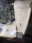 2851    vtg Antique French Victorian Monogram    as    Linen Damask Towels  2  Unused