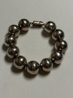 Sterling Silver 925 Gorgeous Large Beads Link Bracelet Taxco Mexico  67 7 Grams
