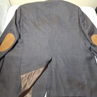 Vtg Austin Reed Wool Blazer Sport Coat Sz 50l Brown Blue Herringbone Elbow Patch