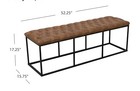Homepop Faux Leather Button Tufted Deco Bench