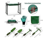 Morvat Garden Kneeler   Seat - Foldable Bench W  4 Tools  Gloves   Side Pouches