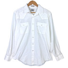 Levi Strauss Co Western Snap Front Shirt Mens Large White Plaid Pearl Snaps