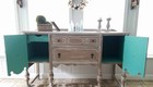 Farmhouse Buffet Server Cabinet With Custom Finish And Turned Legs