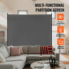 6ft Room Divider Single Panel Fabric Room Screen For Office Bedroom Grey