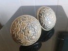 Rare Pair Of Antique Victorian Branford H-10400 Brass Door Knobs  C  1879