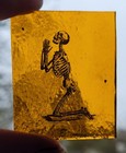 Stained Glass Skeleton Praying Vintage Antique Skull Piece