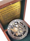 Brass Nautical Sundial Compass 5in Rosewood Case Vintage Gift