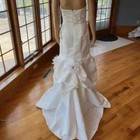  jessica Mcclintock Ivory Satin Strapless Wedding Gown Bridal Dress Size 10