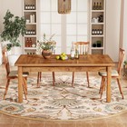 70 87  Farmhouse Dining Table Solid Wood Legs Mdf Top 350lb Rectangle Kitchen