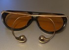 Men s Retro Aviator Sunglasses Black Metal Frame Orange Tinted Lenses