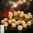6 12 24pcs Flameless Led Tea Lights   Remote Control Flickering Candles