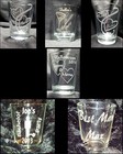 7 Personalized  Novelty Shot Glasses  Wedding shower Party Favors  Clear Glass