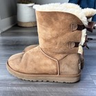 Ugg Women   s Bailey Bow Ii Boots 1016225 Brown Size 8 Suede Ugg Winter Chestnut