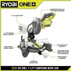 Ryobi One  18v Cordless 7-1 4 In  Compound Miter Saw  tool Only 