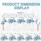 Winter Snowflake Plastic Tablecloth Frozen Christmas Table Cover Blue White