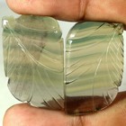 84 45cts  100  Natural Fluorite Carved Pair Fancy Cabochon Gemstones 20x35x 05mm