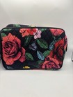 Vera Bradley Iconic Large Cosmetic Makeup Bag Quilted Floral Zip W  Pockets