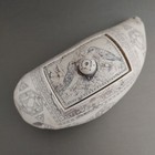 Faux Scrimshaw Whale Tooth 5  Trinket Stash Box Birds Resin