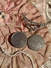 Vintage Embossed Floral Metal Vanity Trinket Tin
