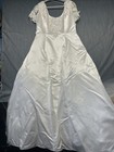 Miceal Angelo Vtg Lace Wedding Gown Shorrt Sleeve Dress With Head Piece Sz 18