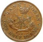 1857 Bank Of Upper Canada Half Penny        Token         Great Collectible 516