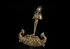 Ancient Egyptian Antiques Rare Ra Solar Barque Statue Bronze God Ra Sacred Boat