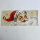 Vintage Mid Century Christmas Greeting Card Santa Claus Face Glitter Hallmark