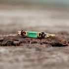 Green Jade   Garnet Ring Gold Vermeil 925 Sterling Silver Ring Wedding Ring