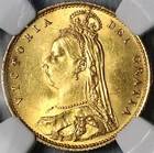 1887 Ngc Ms 64 Victoria 1 2 Sovereign Great Britain Jubilee Gold Coin 25031701d